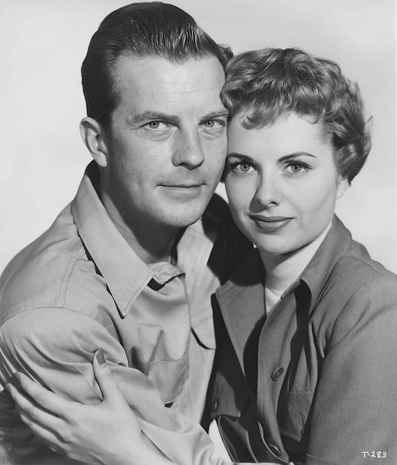 Dawn Addams and William Lundigan in Riders to the Stars (1954)