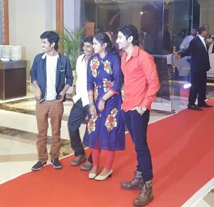 Rinku Rajguru, Akash Thosar, Tanaji Galgunde, and Arbaz Shaikh at an event for Sairat (2016)