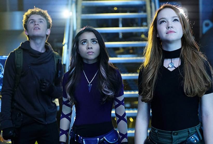 Sean Giambrone, Ciara Riley Wilson, and Sadie Stanley in Kim Possible (2019)