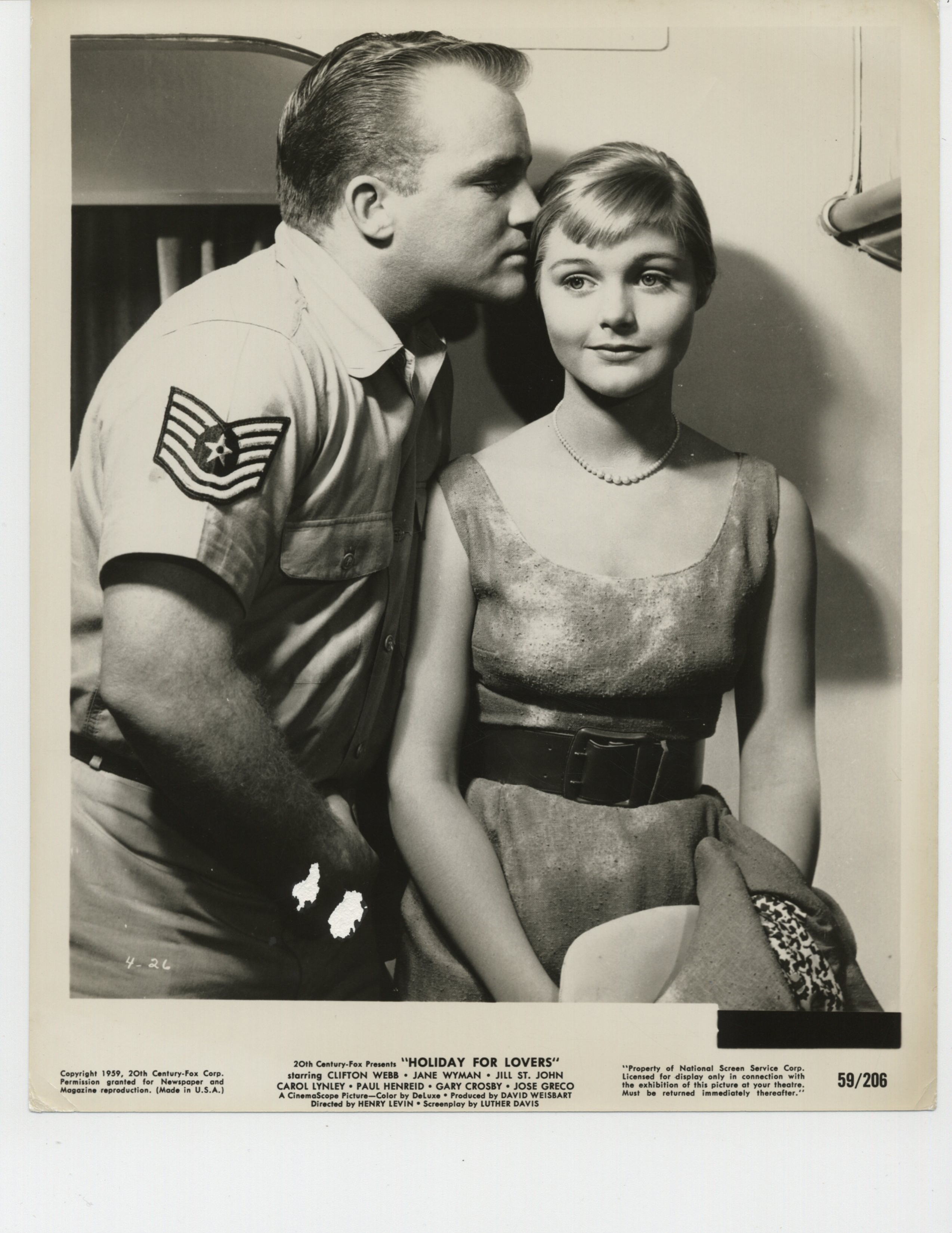 Gary Crosby and Carol Lynley in Holiday for Lovers (1959)