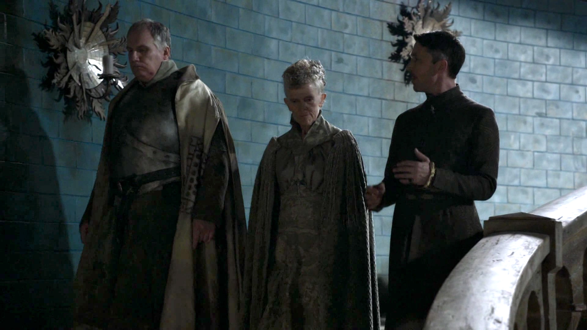 Paola Dionisotti, Aidan Gillen, and Rupert Vansittart in Game of Thrones (2011)