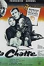 Françoise Arnoul, Bernard Blier, Kurt Meisel, and Bernhard Wicki in La chatte (1958)