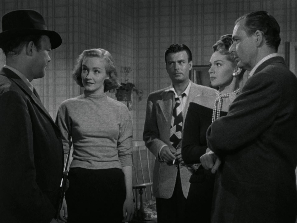 Nina Foch, Stephen Dunne, Wilton Graff, Adele Jergens, and Berry Kroeger in The Dark Past (1948)