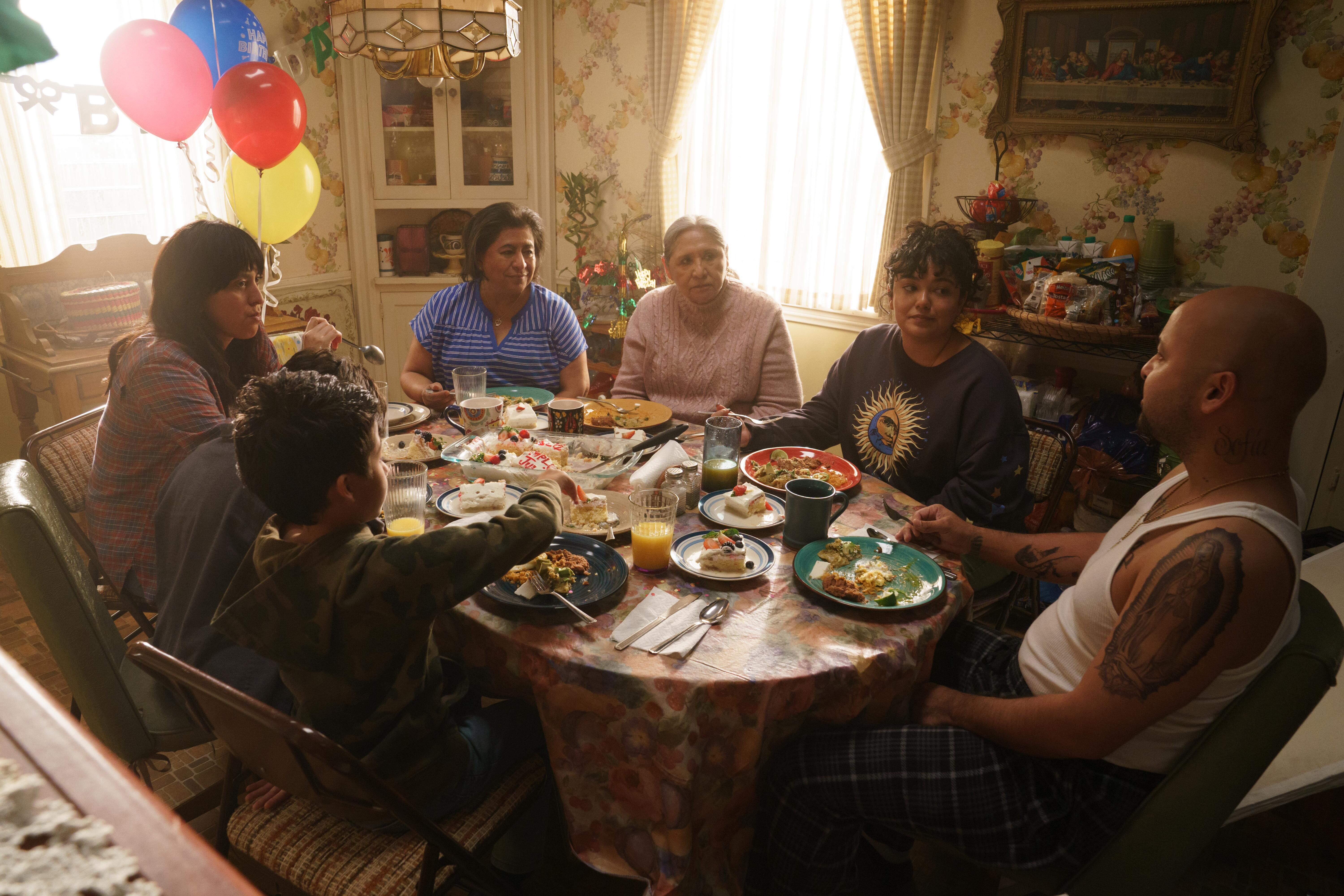 Julia Vera, Dylan Alvarado, Sandra Marcela Hernandez, Anna Lamadrid, Laura Patalano, Frankie Quinones, and Aiden in This Fool (2022)