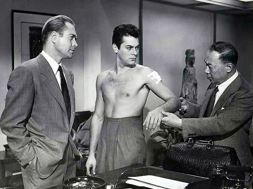 Tony Curtis, Lyle Bettger, and Howard Chuman in Forbidden (1953)