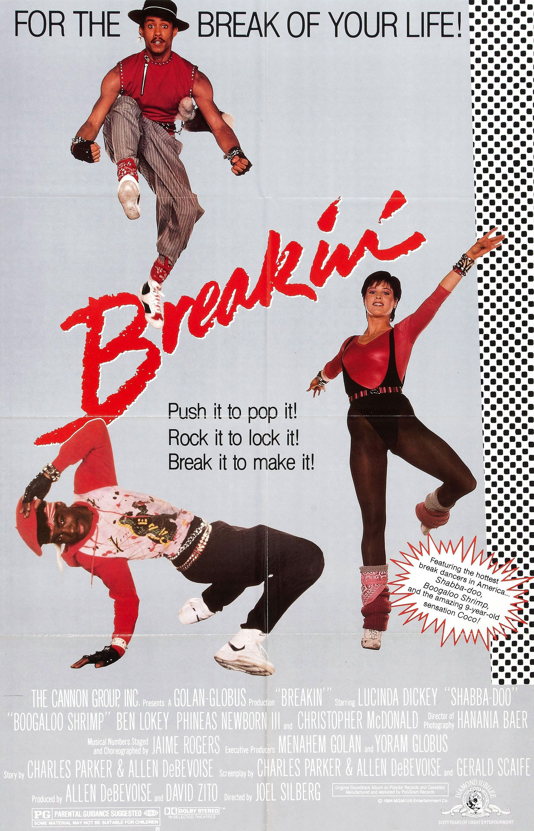 Michael Chambers, Lucinda Dickey, and Adolfo Quinones in Breakin' (1984)