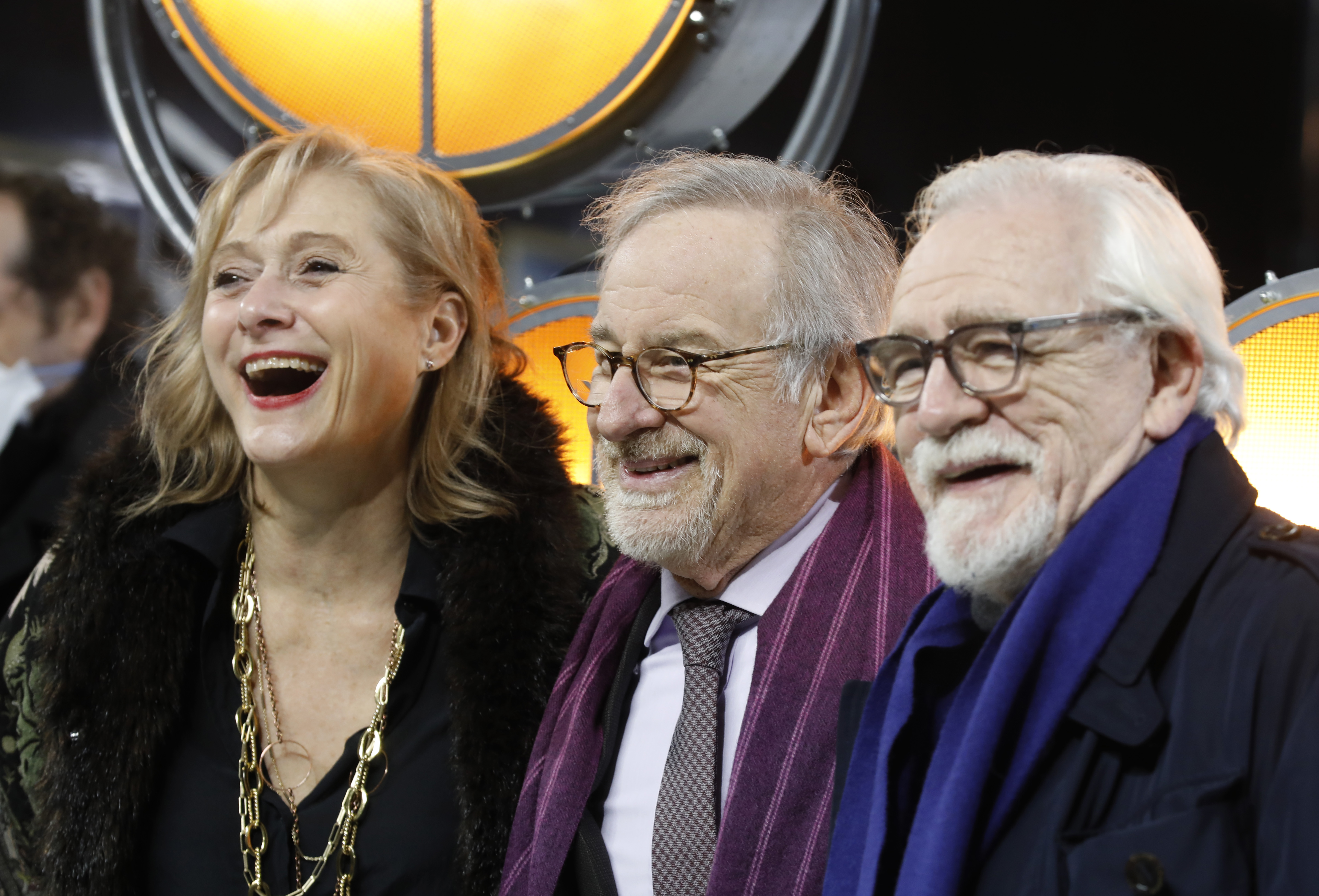 Steven Spielberg, Brian Cox, and Caroline Goodall at an event for The Fabelmans (2022)