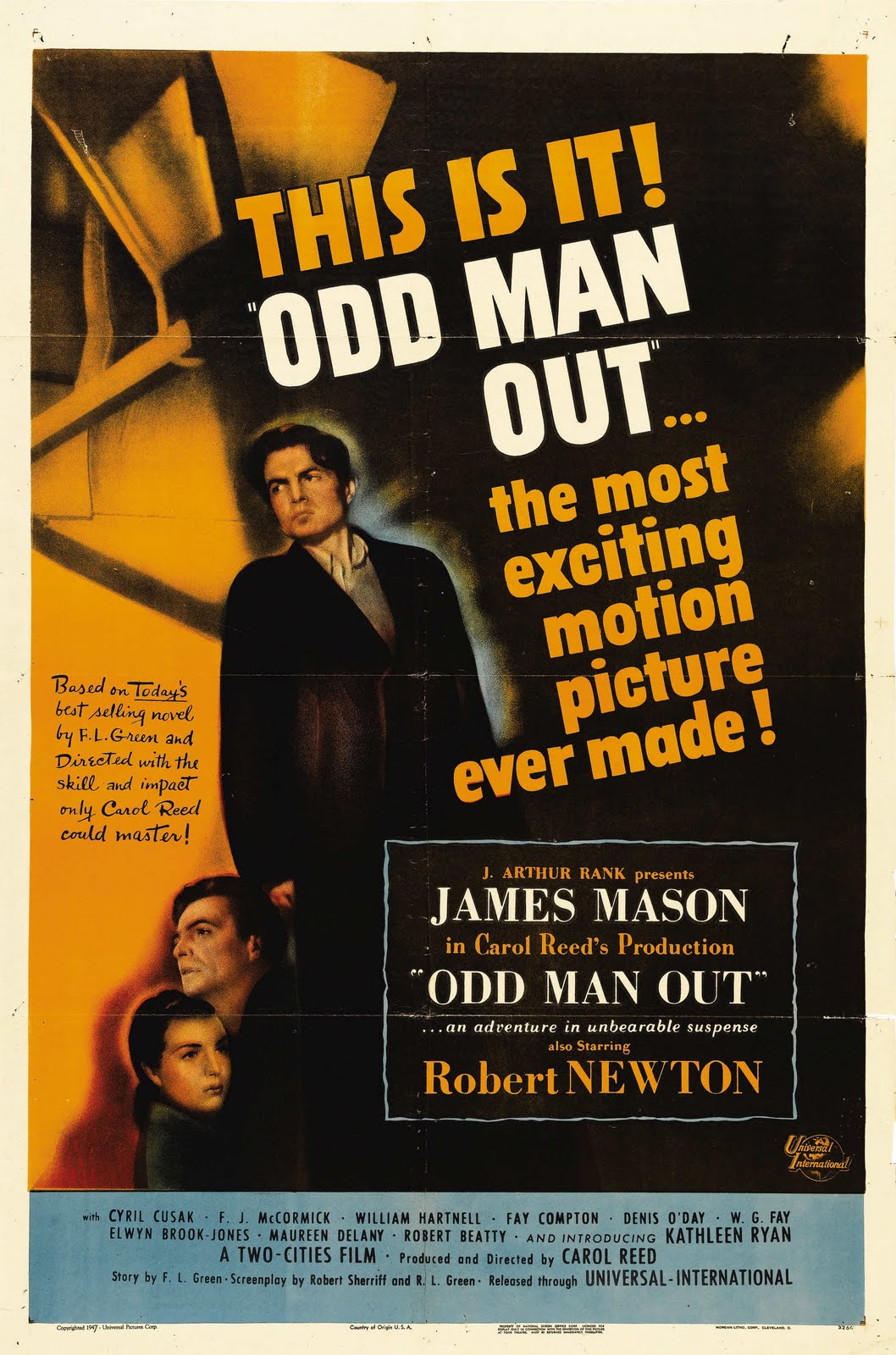 James Mason and Kathleen Ryan in Odd Man Out (1947)