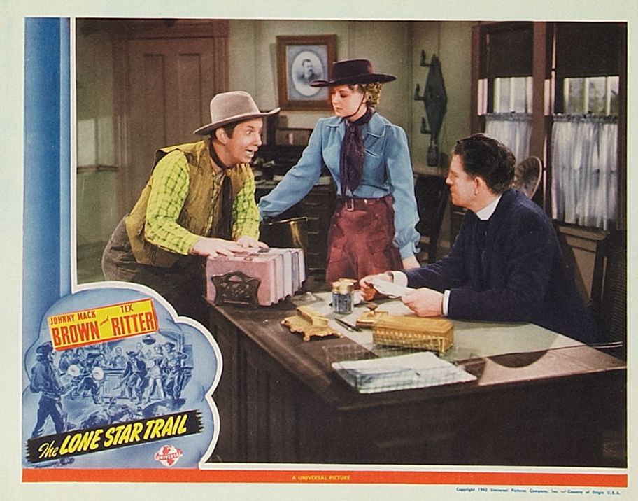 George Eldredge, Jennifer Holt, and Fuzzy Knight in The Lone Star Trail (1943)