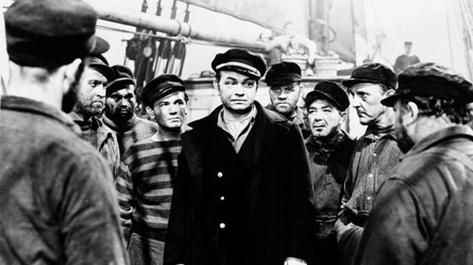 Edward G. Robinson, John Garfield, Howard Da Silva, George Magrill, Louis Mason, and Francis McDonald in The Sea Wolf (1941)