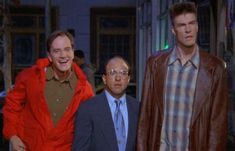 Tim DeKay, Kyle T. Heffner, and Pat Kilbane in Seinfeld (1989)