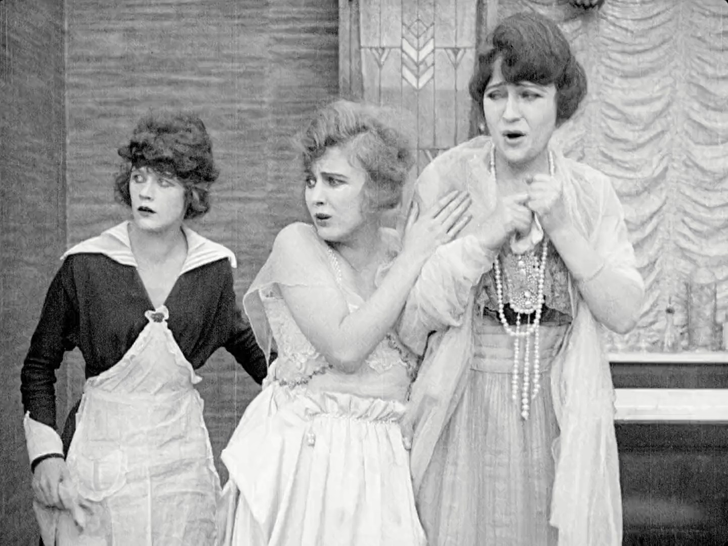 Leota Bryan, Charlotte Mineau, and Edna Purviance in The Rink (1916)