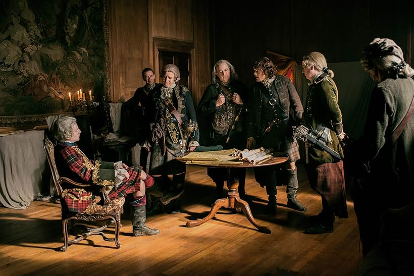 Gerard Horan, Julian Wadham, Sam Heughan, Jim Sweeney, and Andrew Gower in Outlander (2014)