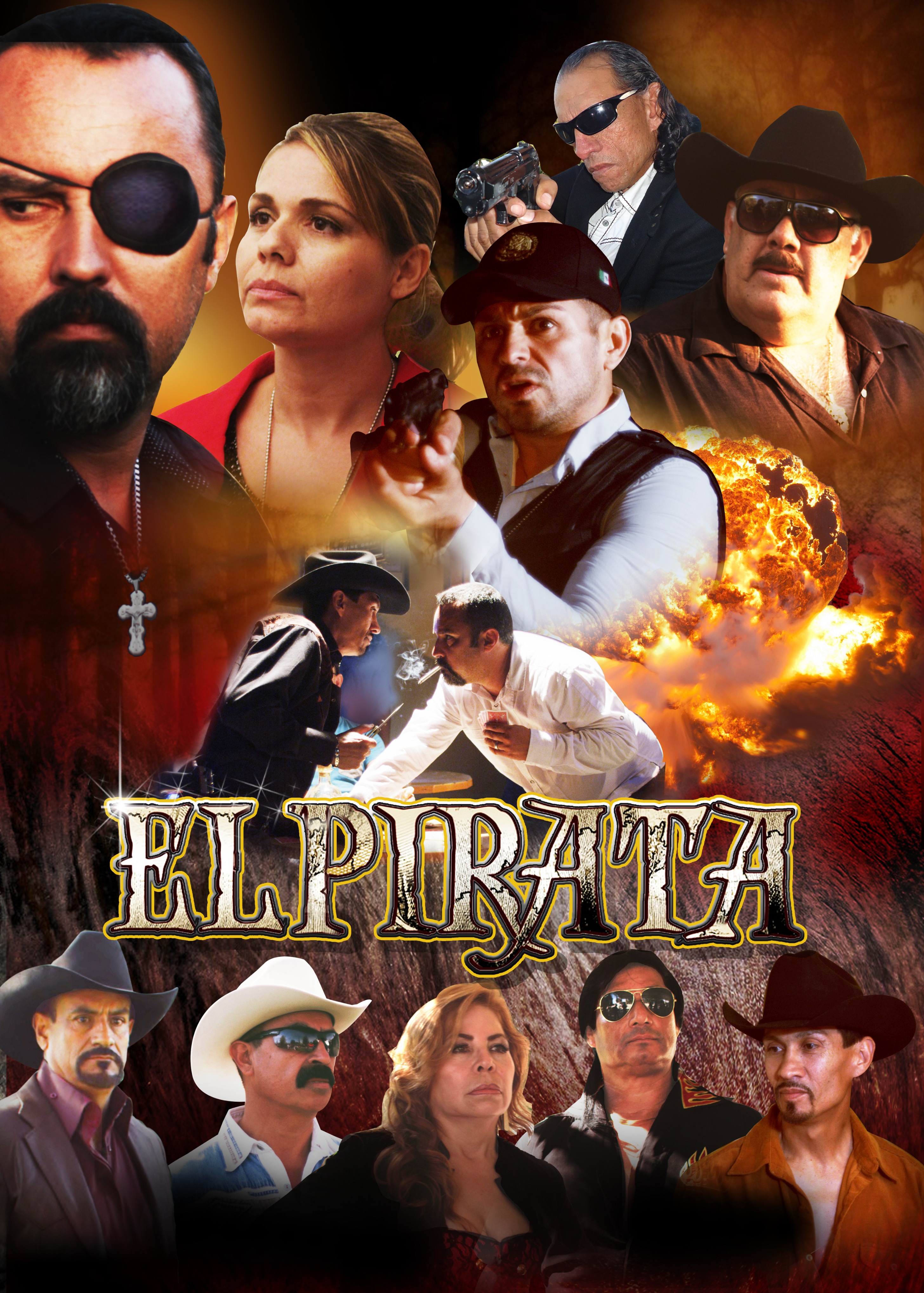 John Solis, Amador Granados, Luis Huizar, Vianey Huizar, Jesus Heredia, Salvador Olascon, Rafael Solis, Victor El Indio Estrada, Estrella Almada Cervantes, and El Flaco De Michoacan in El Pirata (2015)