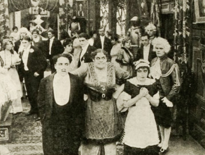 Charles Chaplin, Marie Dressler, and Mabel Normand in Tillie's Punctured Romance (1914)