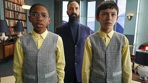 Tony Hale, Seth Carr, and Mystic Inscho in The Mysterious Benedict Society (2021)