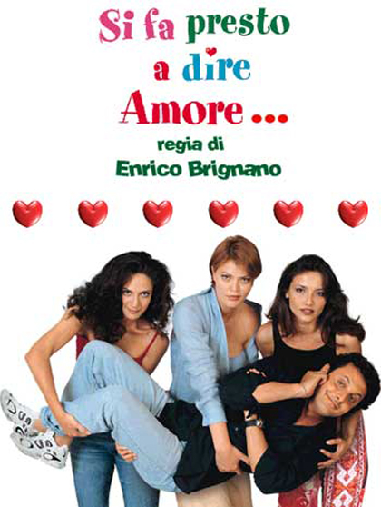 Vittoria Belvedere, Enrico Brignano, Isabel Pérez, and Samuela Sardo in Si fa presto a dire amore... (2000)