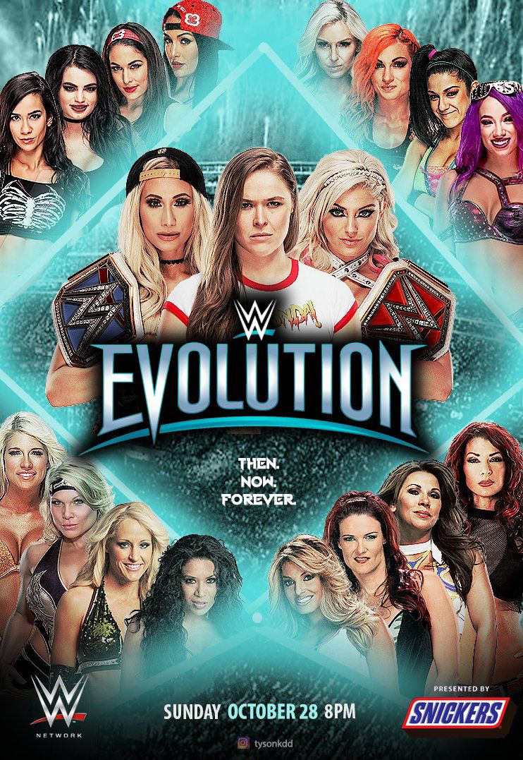 Amy Dumas, Trish Stratus, Tara, Mickie James, Michelle McCool, Melina Perez, Pamela Martinez, Barbie Blank, Rebecca Quin, Brie Garcia, Nikki Garcia, Ronda Rousey, A.J. Mendez, Ashley Fliehr, Leah Van Dale, Lexi Kaufman, and Mercedes Varnado in WWE Evolution (2018)