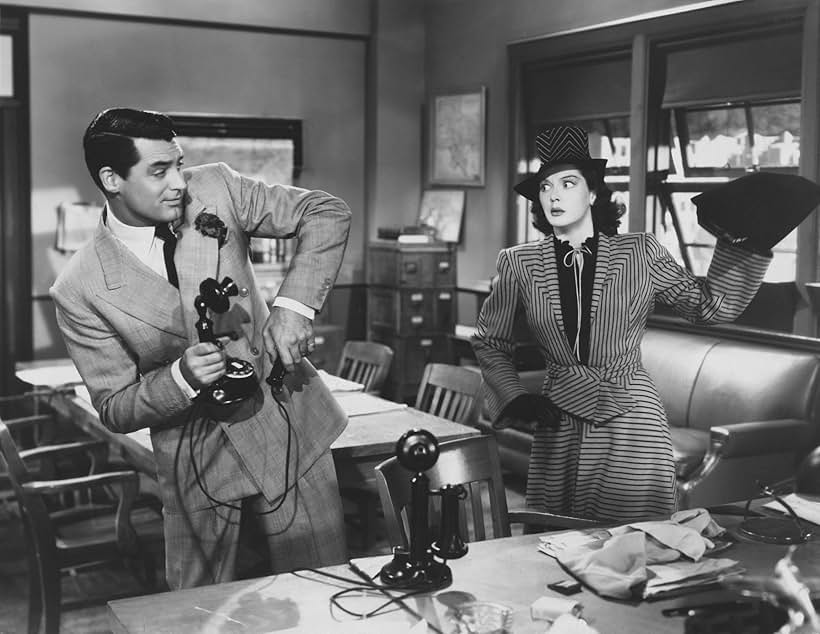 Cary Grant and Rosalind Russell in His Girl Friday (1940)