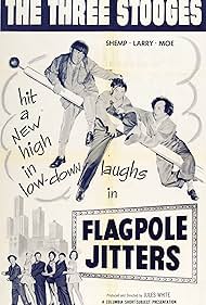 Moe Howard, Larry Fine, and Shemp Howard in Flagpole Jitters (1956)