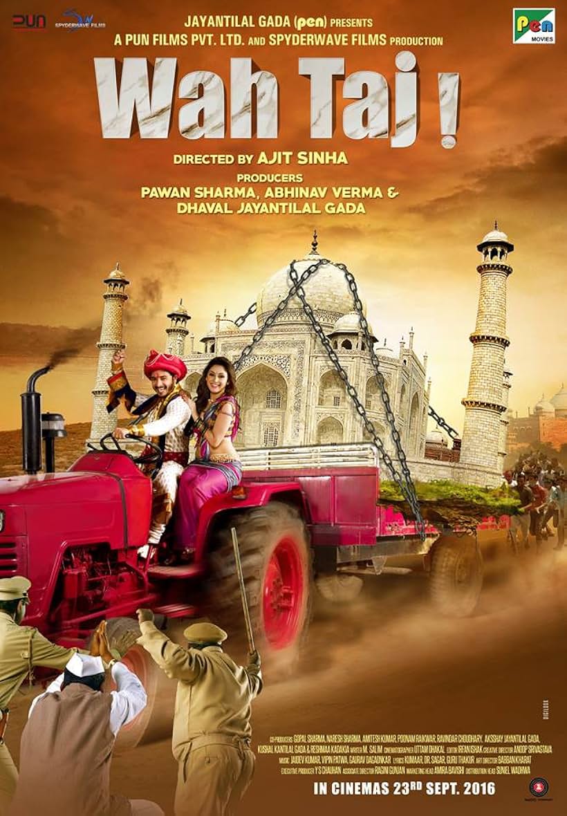 Shreyas Talpade, Manjari Fadnnis, Ajit Sinha, Pawan Sharma, and Abhinav Verma in Wah Taj (2016)