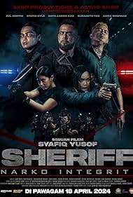 Syafiq Kyle, Azira Shafinaz, Meynillen Thamil Selvan, Aaron Aziz, Zen Ng, Zul Ariffin, and Elizabeth Tan in Sheriff: Narko Integriti (2024)