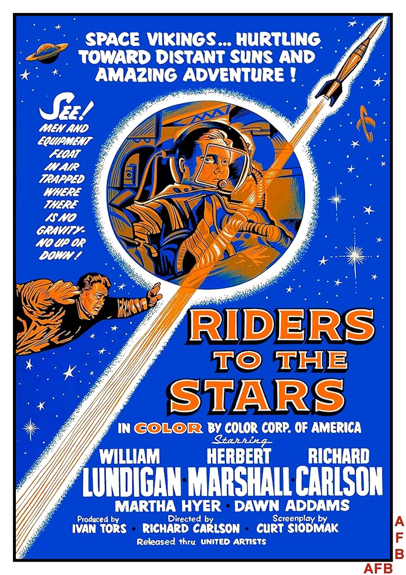 Herbert Marshall, Dawn Addams, Richard Carlson, Martha Hyer, and William Lundigan in Riders to the Stars (1954)