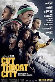 Ethan Hawke, Wesley Snipes, Terrence Howard, Kat Graham, Denzel Whitaker, Tip 'T.I.' Harris, Eiza González, Shameik Moore, Keean Johnson, and Demetrius Shipp Jr. in Cut Throat City (2020)