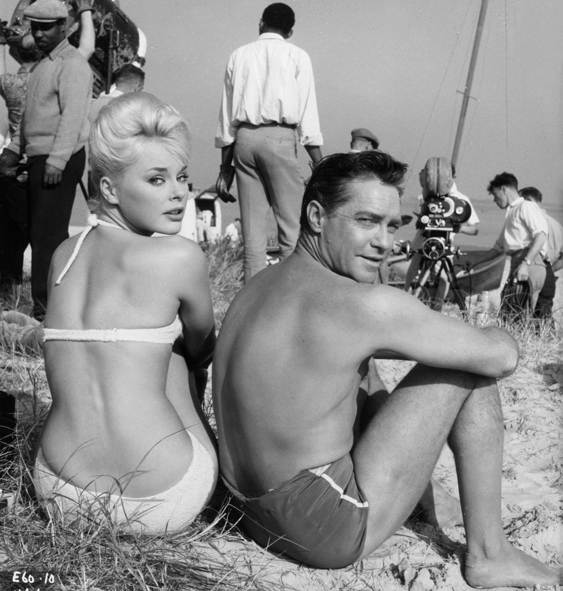 Elke Sommer and Richard Todd in Why Bother to Knock (1961)