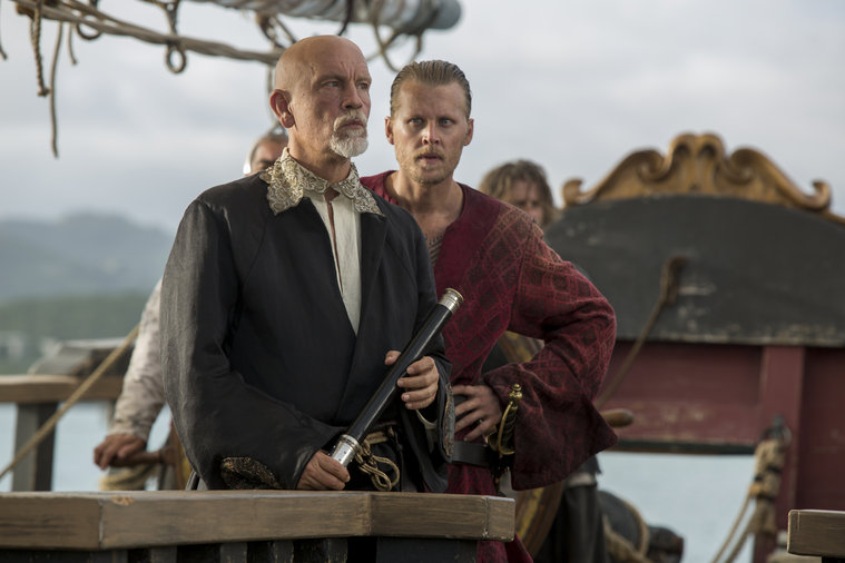 John Malkovich and David Hoflin in NBC's CROSSBONES