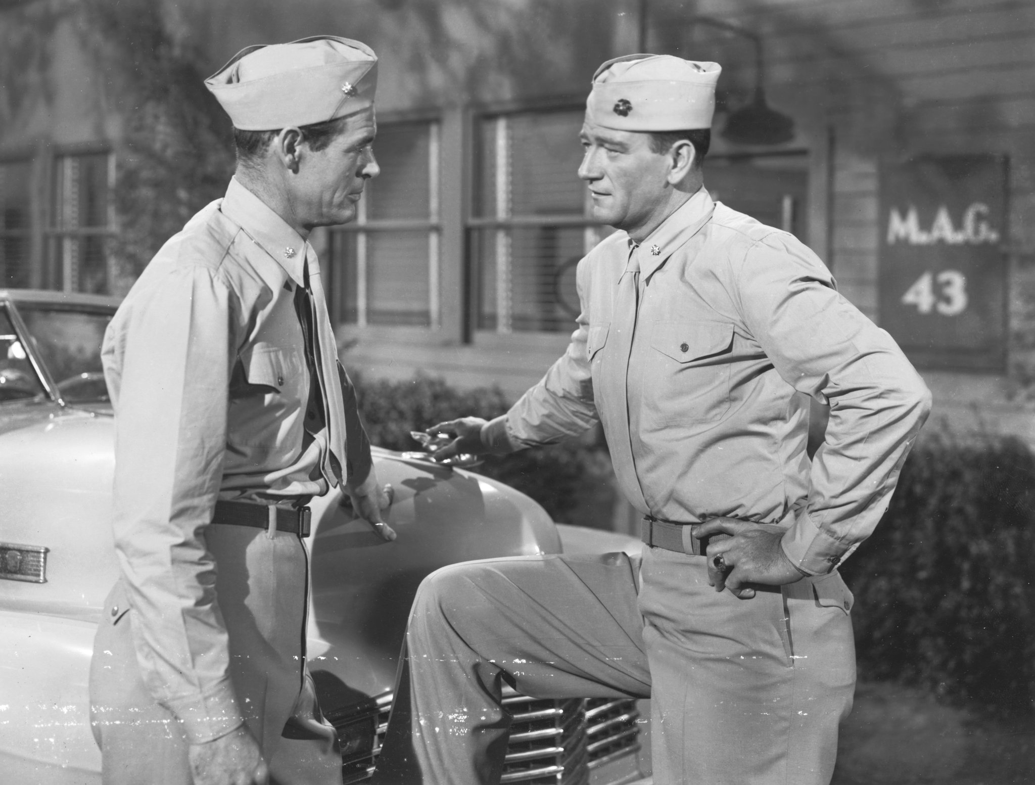 John Wayne and Robert Ryan in Flying Leathernecks (1951)