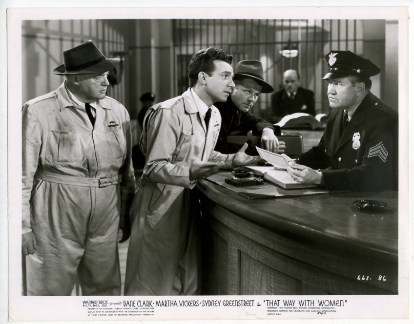 Sydney Greenstreet, Richard Bartell, Dane Clark, and Joe Devlin in That Way with Women (1947)