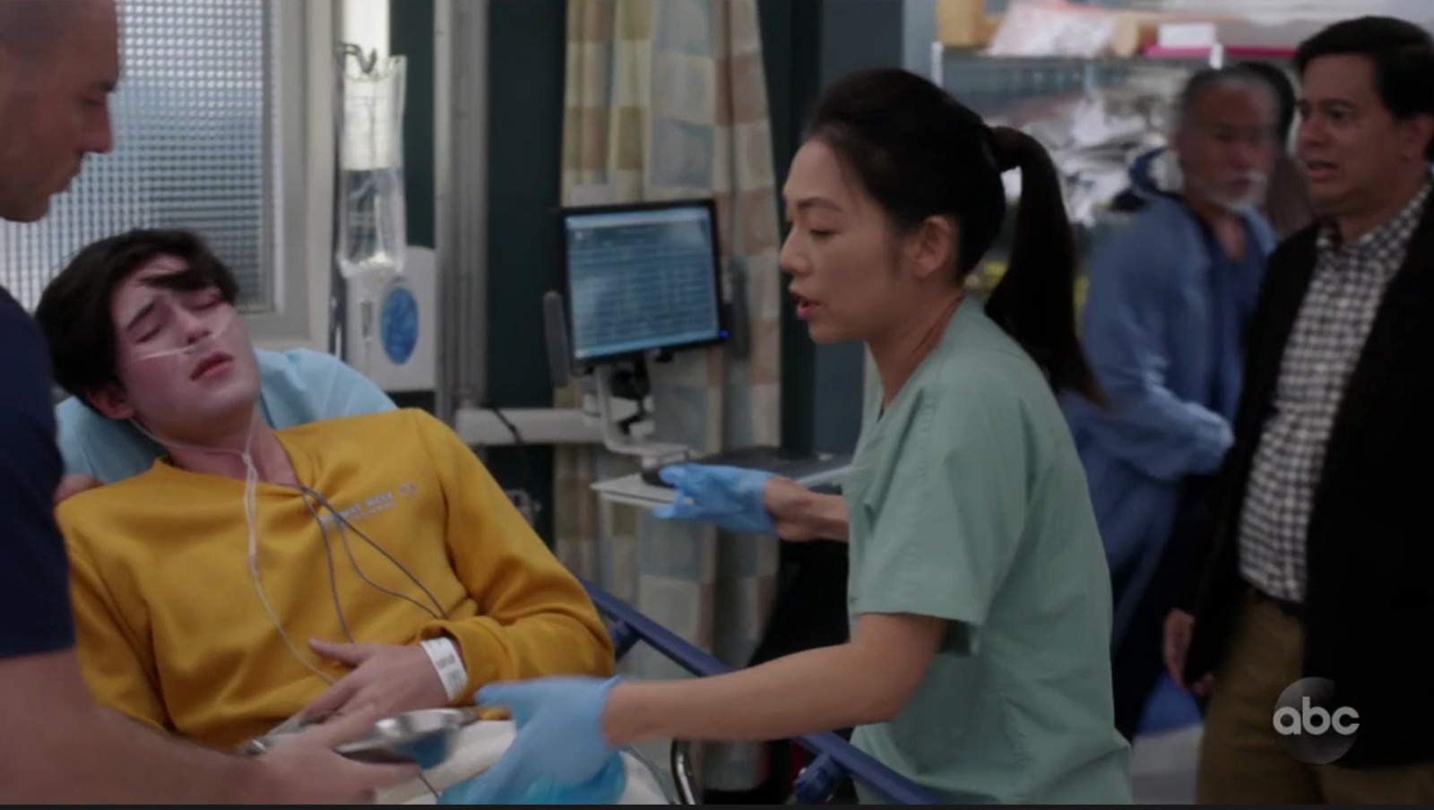 Still of Richard Flood, Sebastian Cabanas, Kaipo Schwab, and Nanrisa Lee in Grey's Anatomy