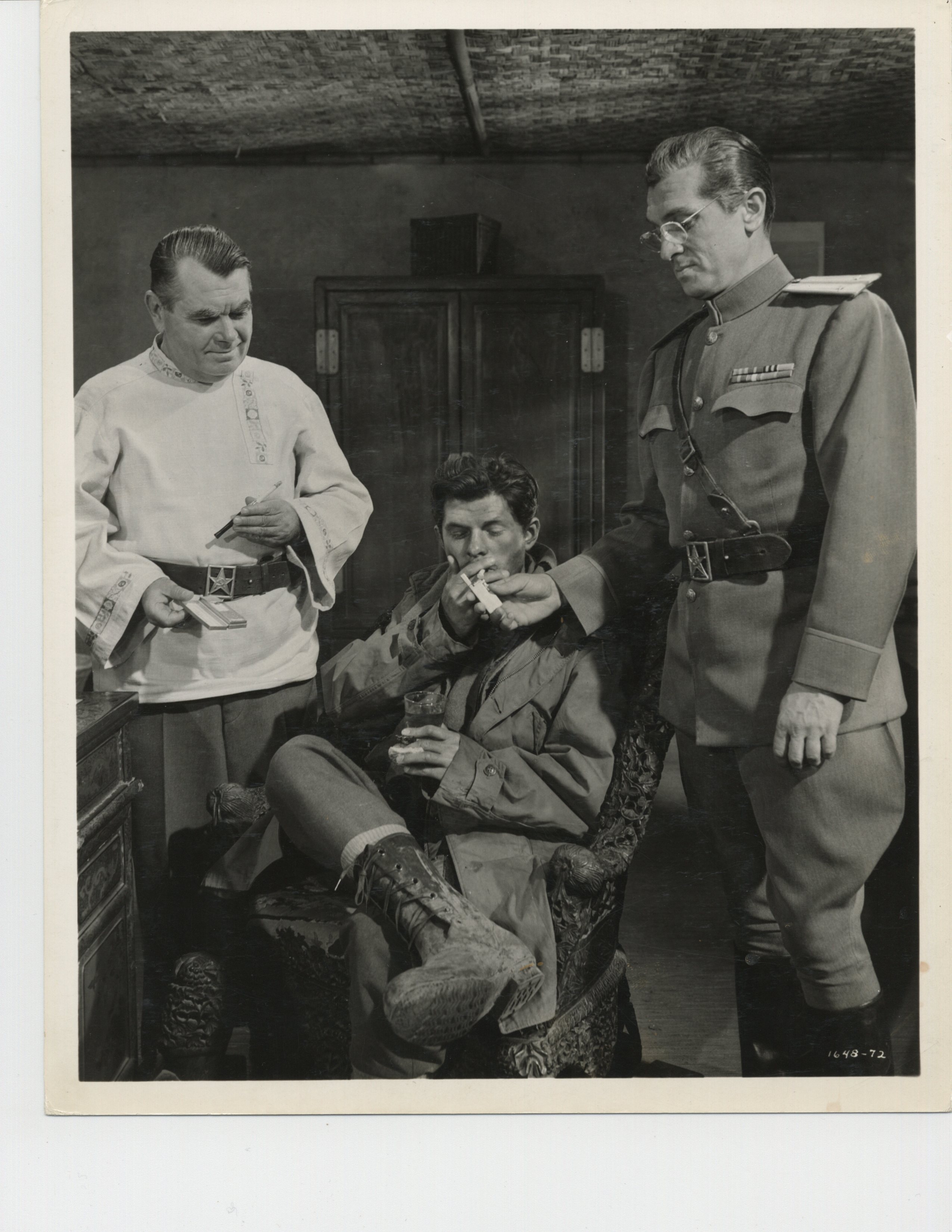 Stephen Bekassy, Oscar Homolka, and Dewey Martin in Prisoner of War (1954)