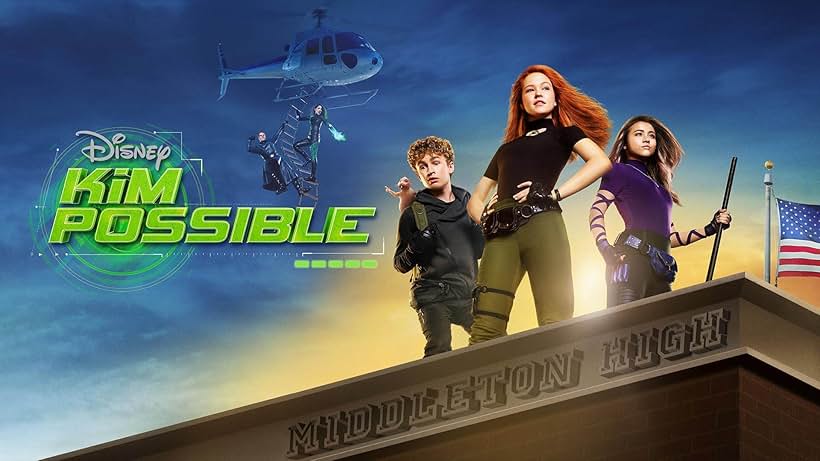 Todd Stashwick, Sean Giambrone, Ciara Riley Wilson, Taylor Ortega, and Sadie Stanley in Kim Possible (2019)