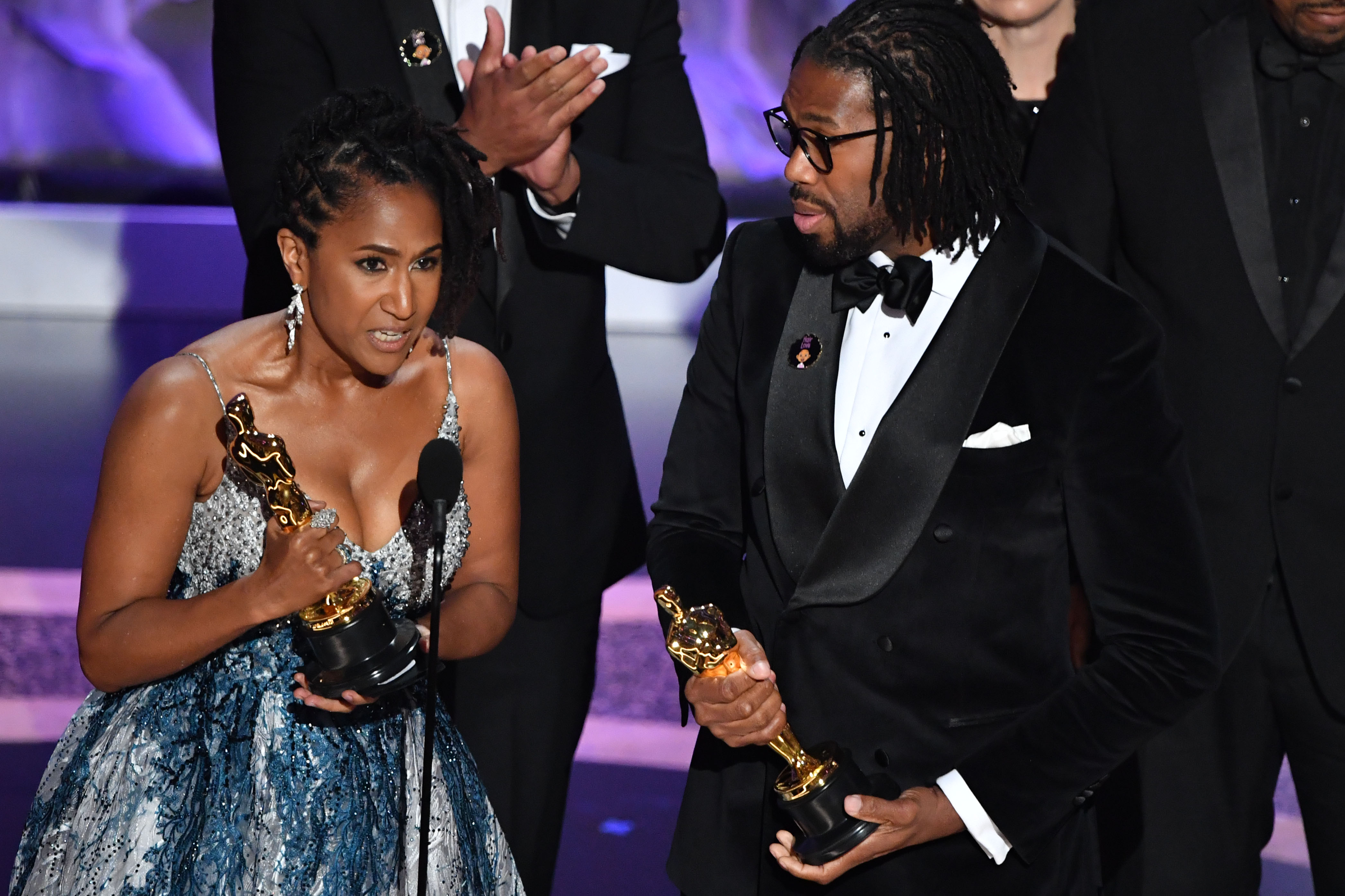 Matthew A. Cherry and Karen Rupert Toliver at an event for The Oscars (2020)