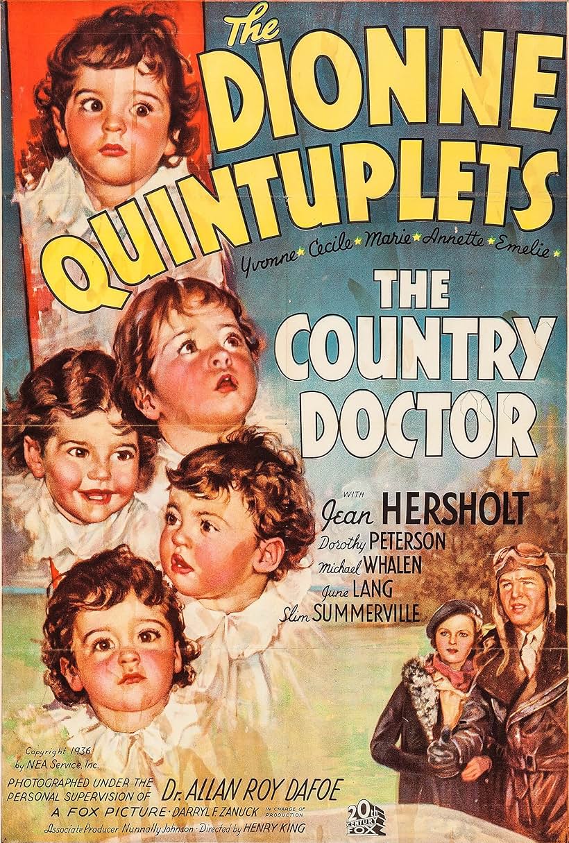 Annette Dionne, Cecile Dionne, Emilie Dionne, Marie Dionne, Yvonne Dionne, June Lang, Michael Whalen, and The Dionne Quintuplets in The Country Doctor (1936)