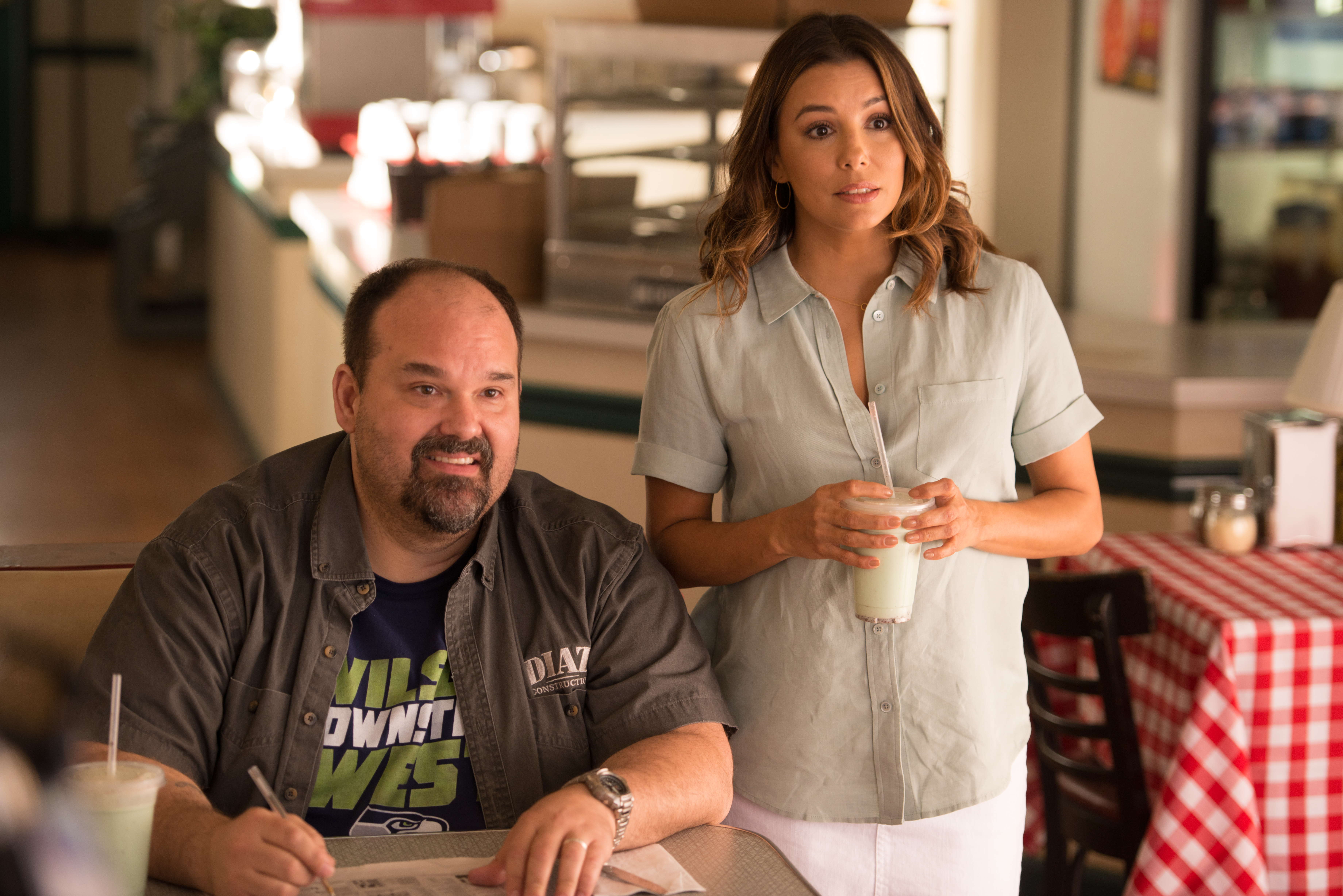 Eva Longoria and Mel Rodriguez in Overboard (2018)