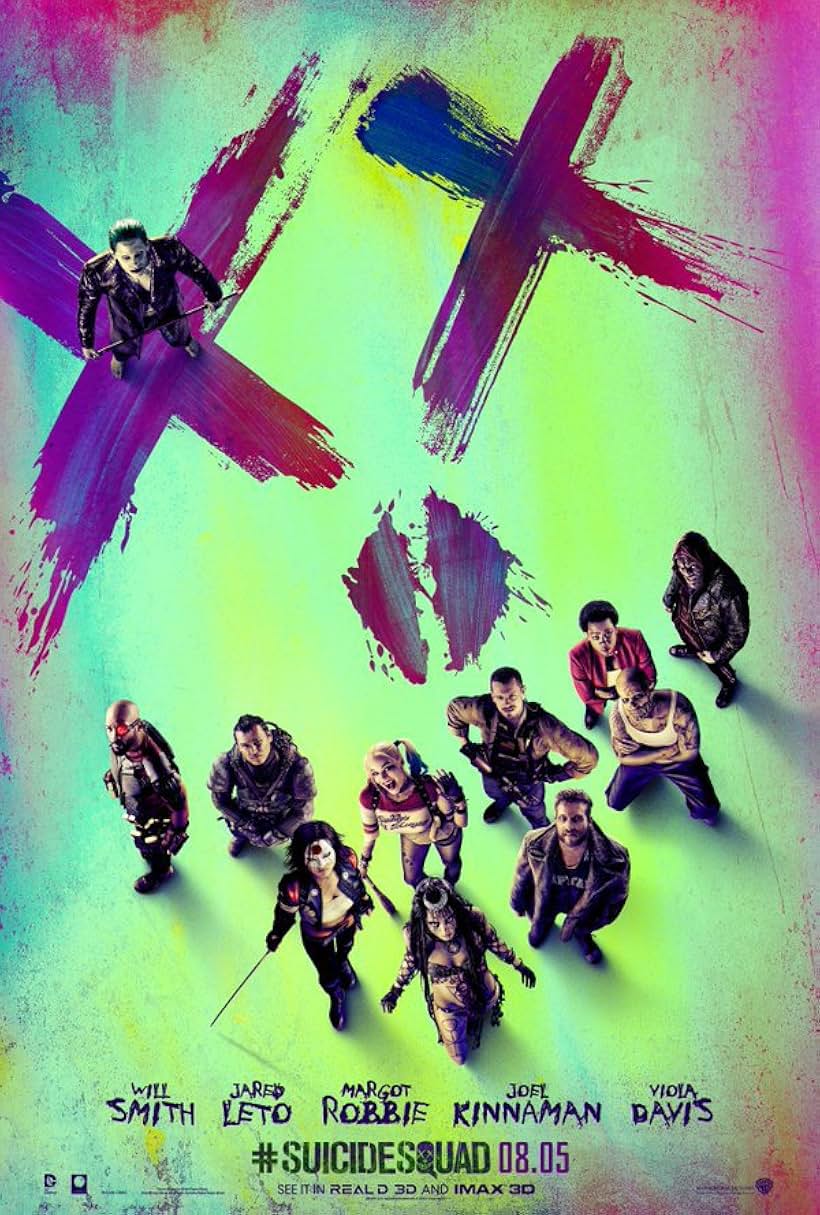 Will Smith, Jared Leto, Adewale Akinnuoye-Agbaje, Adam Beach, Viola Davis, Jay Hernandez, Joel Kinnaman, Jai Courtney, Margot Robbie, Cara Delevingne, and Karen Fukuhara in Suicide Squad (2016)