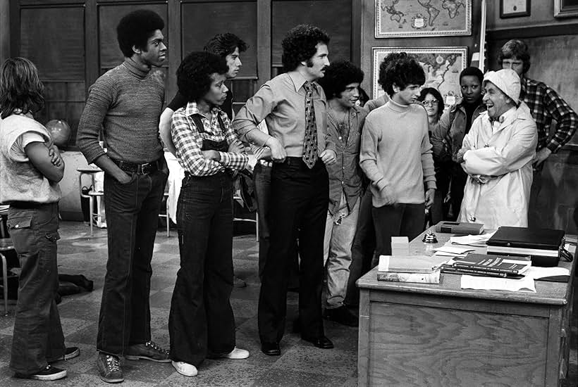 John Travolta, Robert Hegyes, Lawrence Hilton-Jacobs, Gabe Kaplan, Ron Palillo, Vernee Watson, and John Sylvester White in Welcome Back, Kotter (1975)