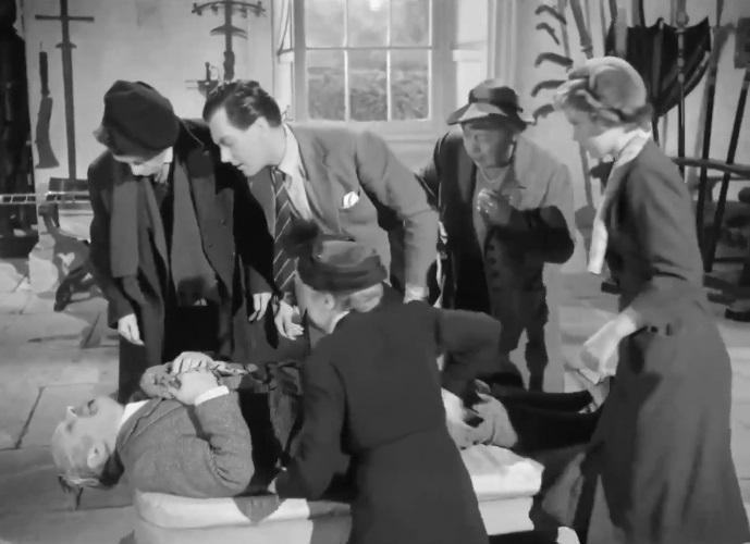 Jimmy Edwards, Maire O'Neill, Athene Seyler, Susan Stephen, and Brian Worth in Treasure Hunt (1952)