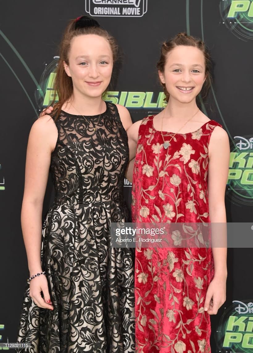 Alexis Rosinsky and sister Sofia Rosinsky attend Disney's Kim Possible  premiere.