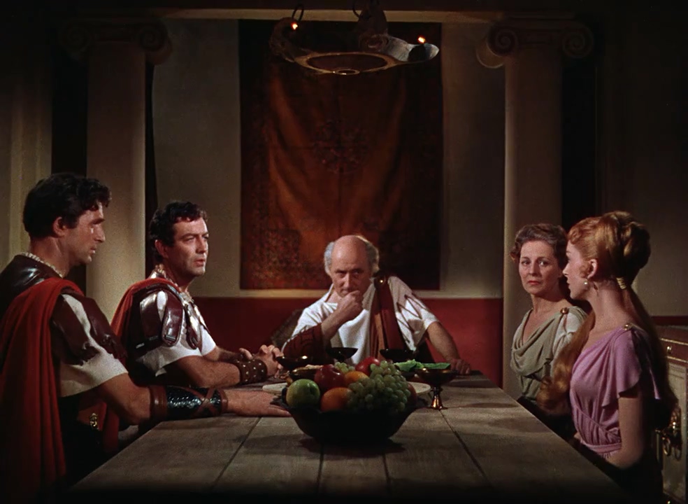 Deborah Kerr, Robert Taylor, Felix Aylmer, Nora Swinburne, and Norman Wooland in Quo Vadis (1951)