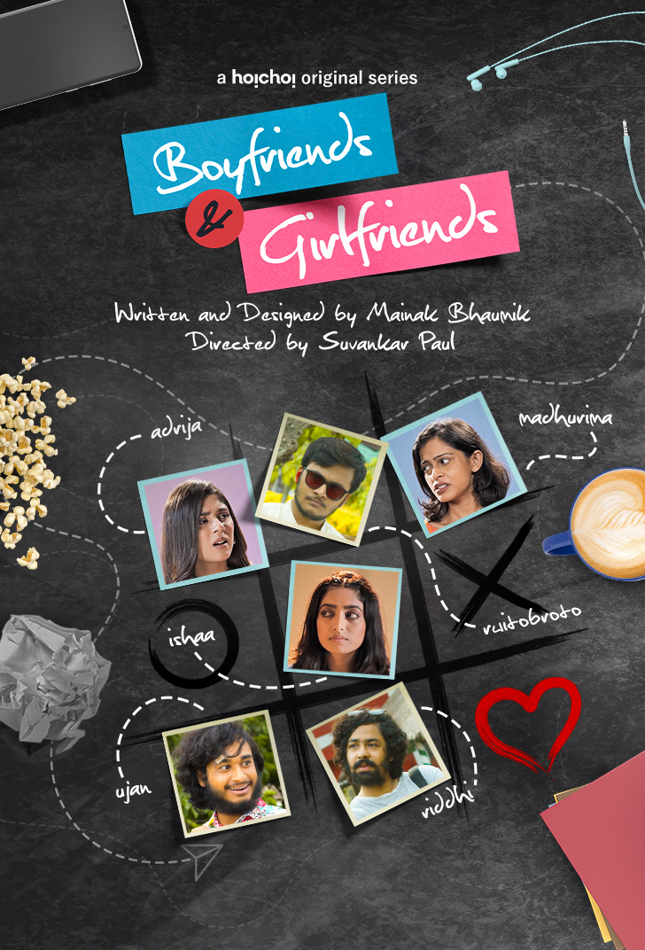 Madhurima Ghosh, Adrija Roy, Ujan Chatterjee, Riddhi Sen, Rwitobroto Mukherjee, and Ishaa Saha in Boyfriends & Girlfriends (2021)