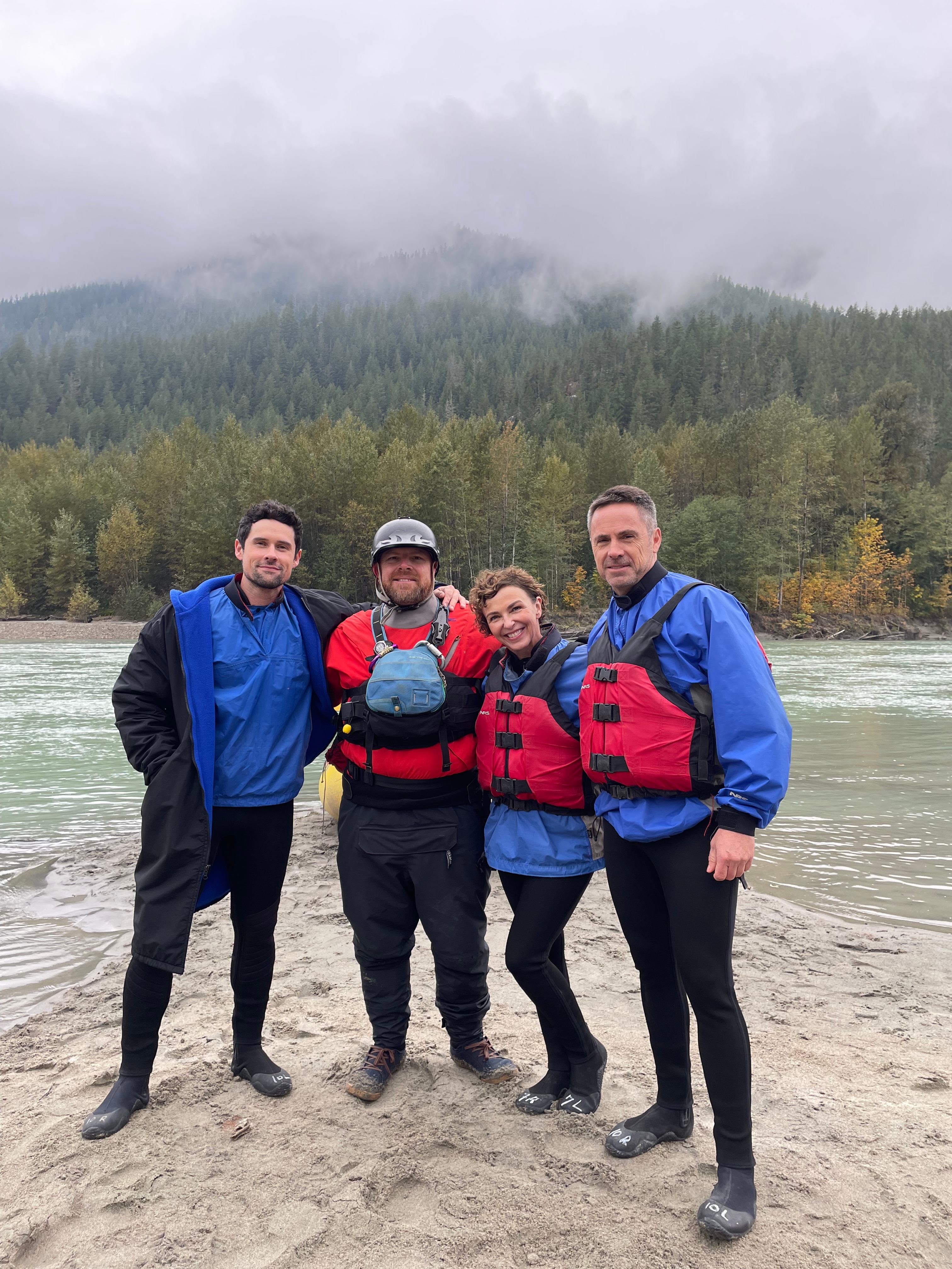 William deVry, Kate Twa, and Benjamin Hollingsworth in A Whitewater Romance (2024)