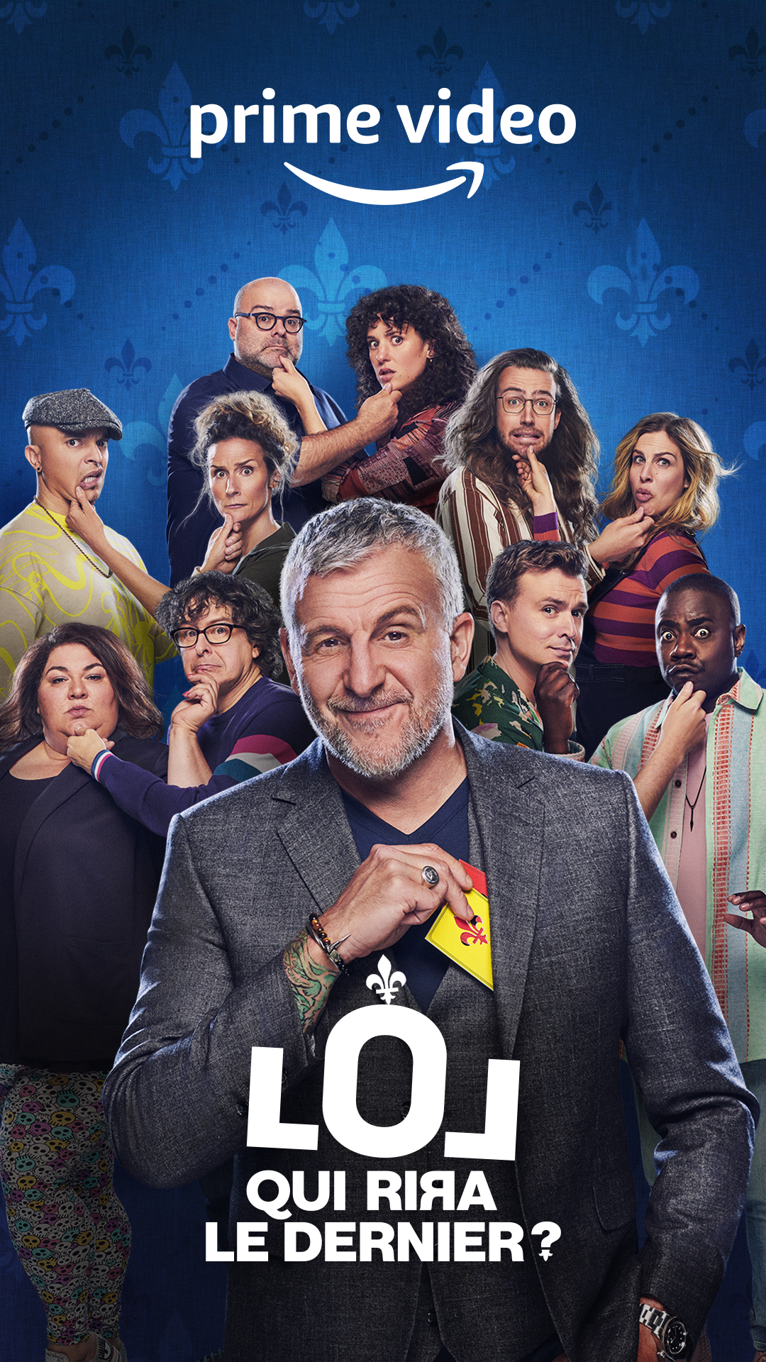 Patrick Huard, Yves Pelletier, Christine Morency, Mathieu Dufour, Édith Cochrane, Laurent Paquin, Arnaud Soly, Rachid Badouri, Virginie Fortin, Richardson Zéphir, and Marie-Lyne Joncas in LOL: Qui Rira Le Dernier? (2023)