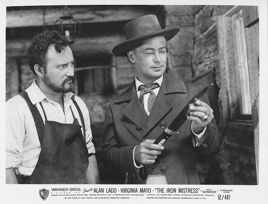 Alan Ladd and David Bauer in The Iron Mistress (1952)