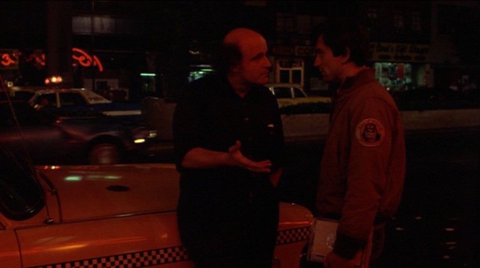 Robert De Niro and Peter Boyle in Taxi Driver (1976)