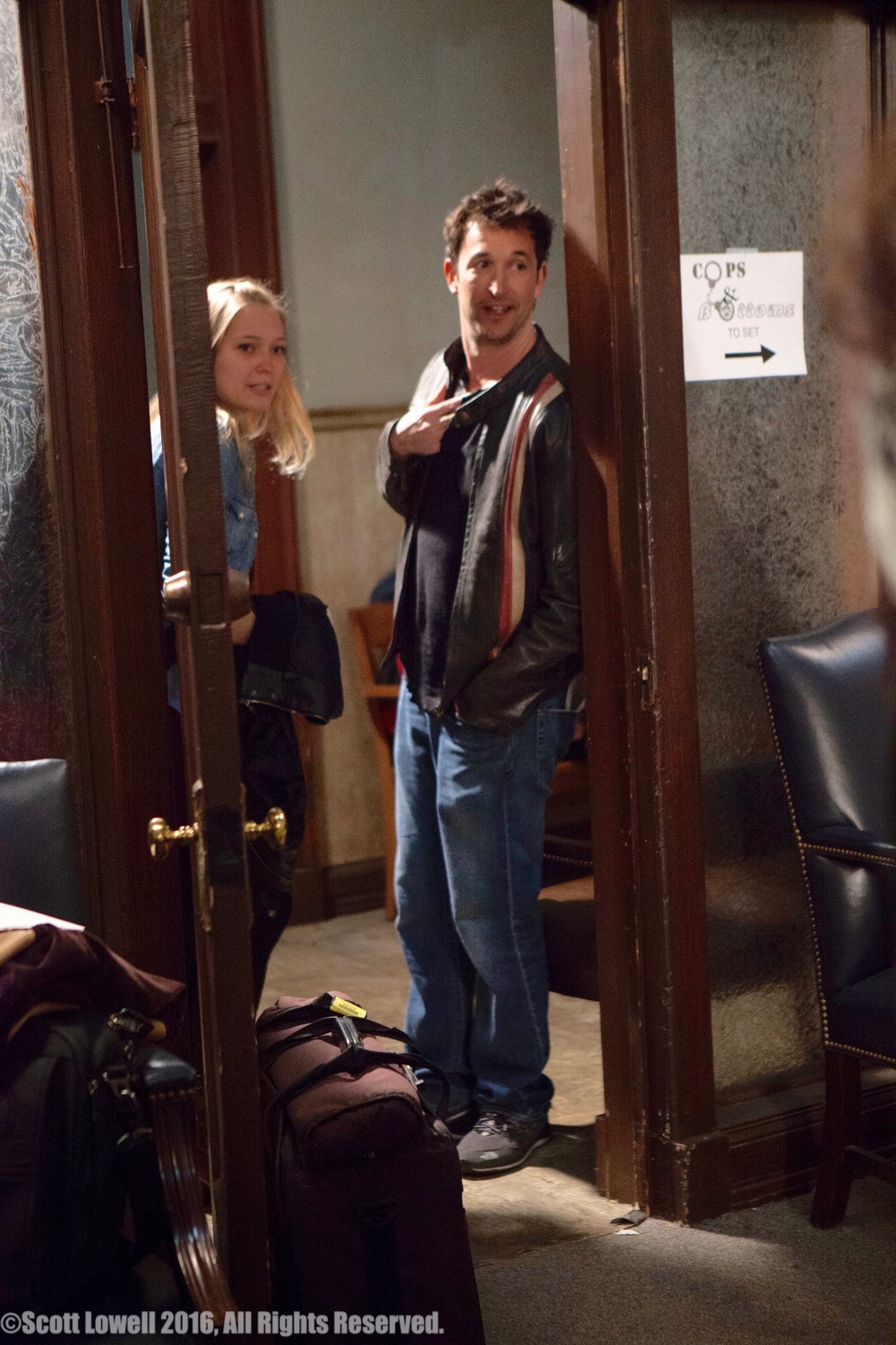 Britt Harris ("Prod. Ass") & Noah Wyle  ("Noah") on the set of "Adoptable".