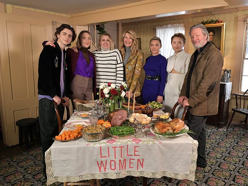 Laura Dern, Chris Cooper, Saoirse Ronan, Greta Gerwig, Timothée Chalamet, Florence Pugh, and Eliza Scanlen at an event for Little Women (2019)